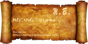 Máthé Blanka névjegykártya
