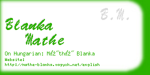 blanka mathe business card